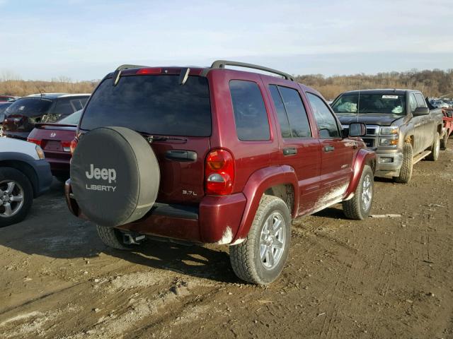 1J4GL58K93W510545 - 2003 JEEP LIBERTY LI BURGUNDY photo 4