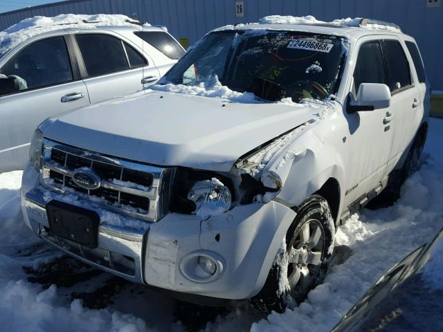 1FMCU94108KE46153 - 2008 FORD ESCAPE LIM WHITE photo 2