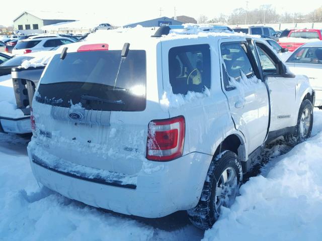 1FMCU94108KE46153 - 2008 FORD ESCAPE LIM WHITE photo 4