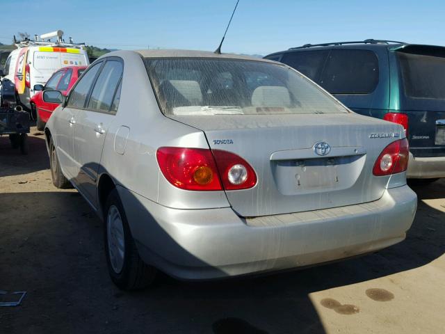 1NXBR32E73Z189103 - 2003 TOYOTA COROLLA CE SILVER photo 3