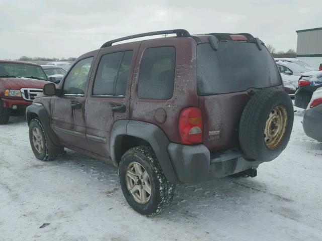 1J4GL48K22W228806 - 2002 JEEP LIBERTY SP RED photo 3