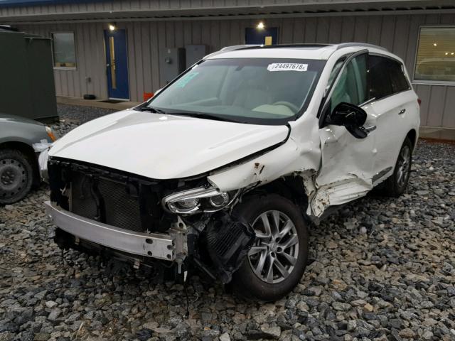 5N1AL0MM4DC301539 - 2013 INFINITI JX35 BASE WHITE photo 2