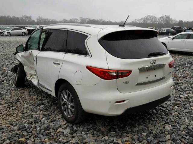 5N1AL0MM4DC301539 - 2013 INFINITI JX35 BASE WHITE photo 3