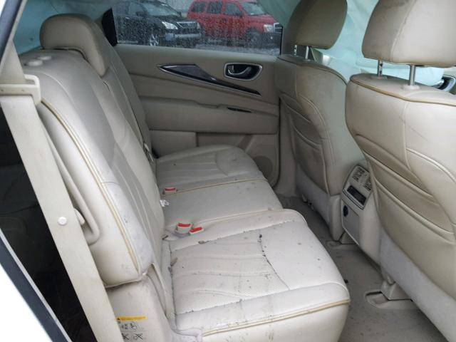 5N1AL0MM4DC301539 - 2013 INFINITI JX35 BASE WHITE photo 6