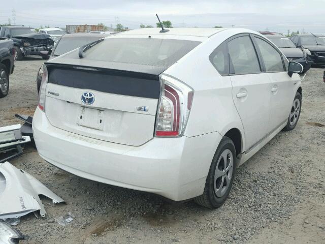 JTDKN3DUXC5466339 - 2012 TOYOTA PRIUS WHITE photo 4