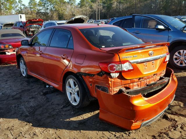 2T1BU4EE6DC093904 - 2013 TOYOTA COROLLA BA ORANGE photo 3