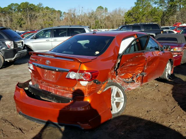 2T1BU4EE6DC093904 - 2013 TOYOTA COROLLA BA ORANGE photo 4