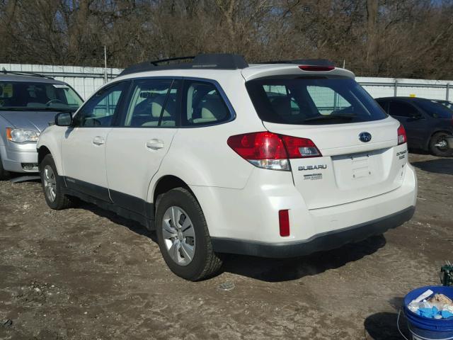 4S4BRBACXB3328476 - 2011 SUBARU OUTBACK 2. WHITE photo 3