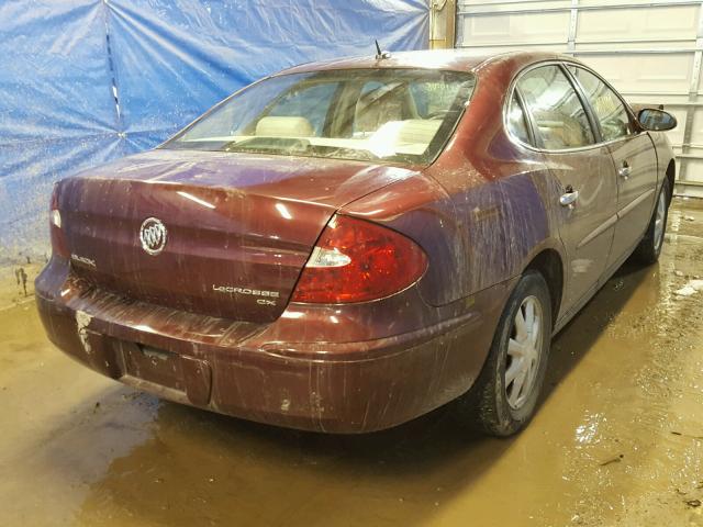 2G4WC582061304832 - 2006 BUICK LACROSSE C MAROON photo 4