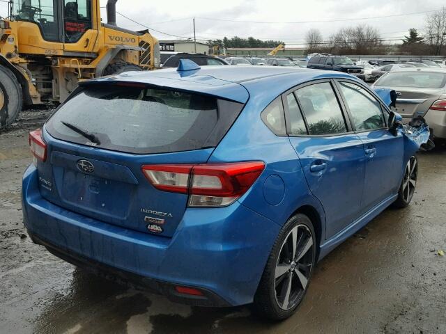 4S3GTAM60H3742838 - 2017 SUBARU IMPREZA SP BLUE photo 4