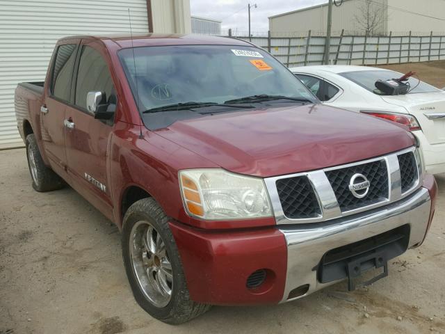 1N6AA07AX5N502165 - 2005 NISSAN TITAN XE MAROON photo 1