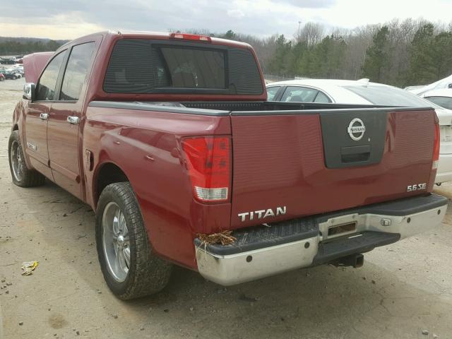 1N6AA07AX5N502165 - 2005 NISSAN TITAN XE MAROON photo 3