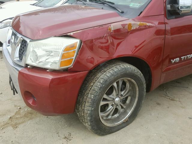 1N6AA07AX5N502165 - 2005 NISSAN TITAN XE MAROON photo 9