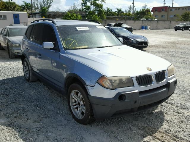 WBXPA93445WD09656 - 2005 BMW X3 3.0I BLUE photo 1