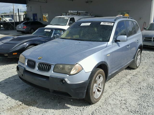 WBXPA93445WD09656 - 2005 BMW X3 3.0I BLUE photo 2