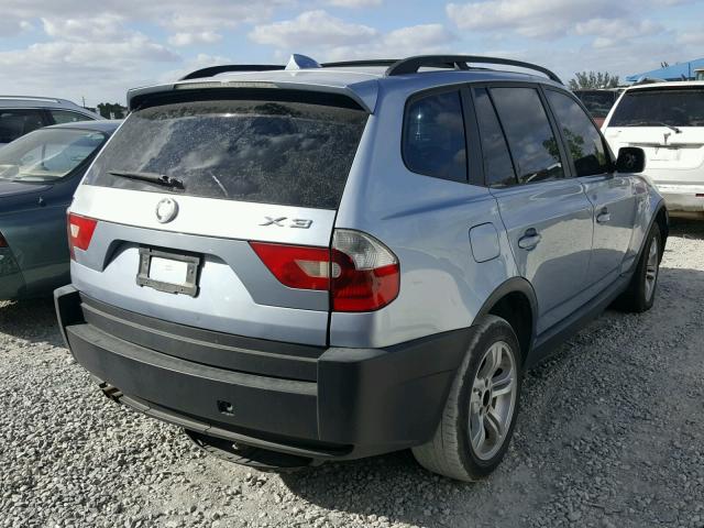 WBXPA93445WD09656 - 2005 BMW X3 3.0I BLUE photo 4