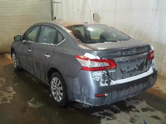 3N1AB7AP6FY246510 - 2015 NISSAN SENTRA S GRAY photo 3