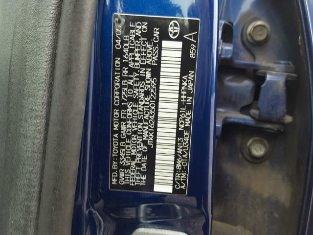 JTKKT624350122595 - 2005 TOYOTA SCION XA BLUE photo 10