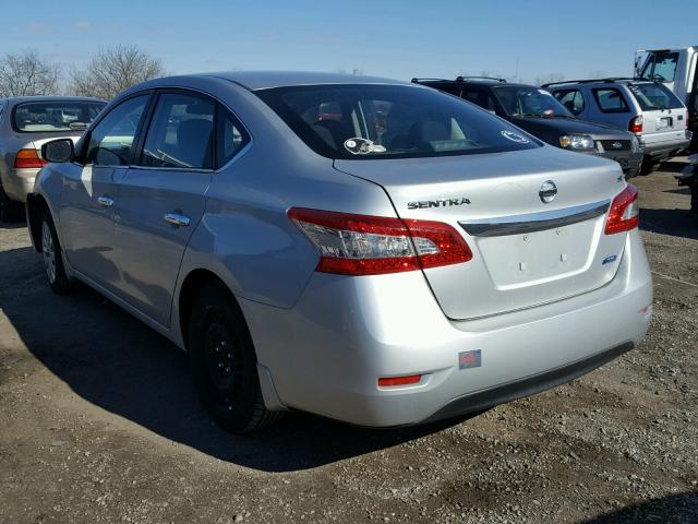 3N1AB7AP4EY213374 - 2014 NISSAN SENTRA S SILVER photo 3