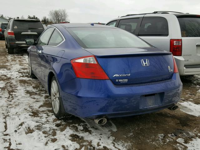 1HGCS22879A000625 - 2009 HONDA ACCORD EXL BLUE photo 3