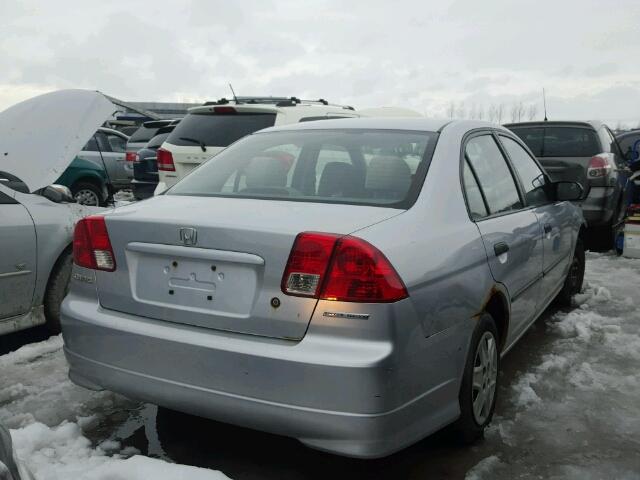 2HGES16355H037556 - 2005 HONDA CIVIC DX V SILVER photo 4