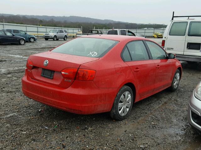 3VWDX7AJ4BM061250 - 2011 VOLKSWAGEN JETTA SE RED photo 4