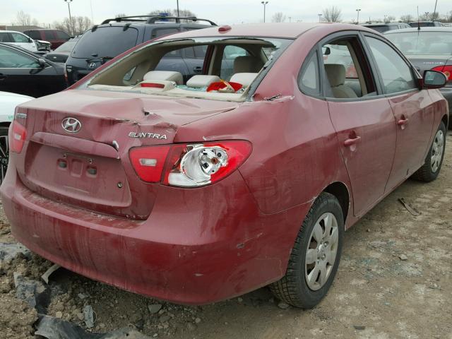 KMHDU46D98U521953 - 2008 HYUNDAI ELANTRA GL BURGUNDY photo 4