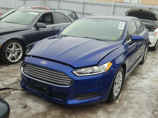 3FA6P0G79DR293823 - 2013 FORD FUSION S BLUE photo 2