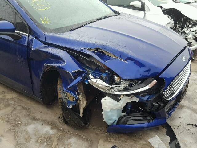 3FA6P0G79DR293823 - 2013 FORD FUSION S BLUE photo 9