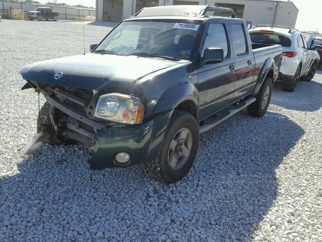 1N6ED29X52C303697 - 2002 NISSAN FRONTIER C GREEN photo 2