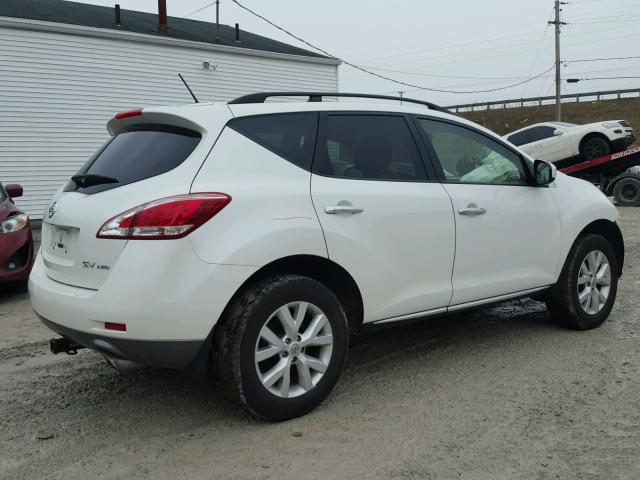 JN8AZ1MW0DW321008 - 2013 NISSAN MURANO S WHITE photo 4