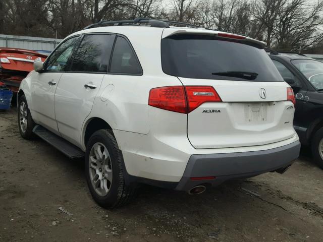 2HNYD28429H508693 - 2009 ACURA MDX TECHNO WHITE photo 3