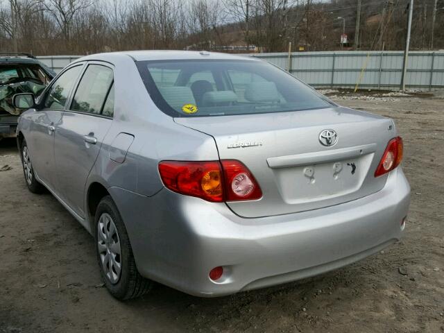 1NXBU4EE3AZ318712 - 2010 TOYOTA COROLLA BA SILVER photo 3