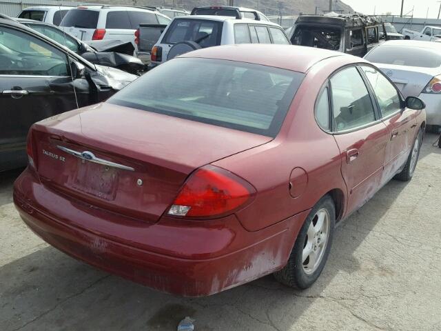 1FAFP53U53A119281 - 2003 FORD TAURUS SE RED photo 4