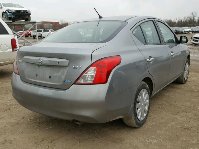 3N1CN7AP3CL863825 - 2012 NISSAN VERSA S GRAY photo 4