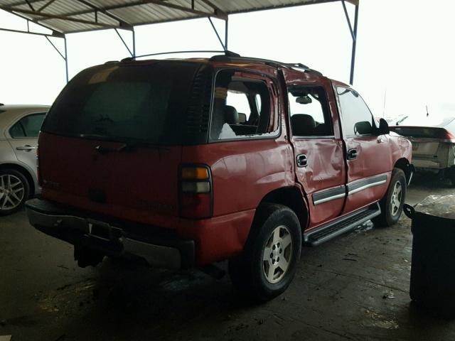 1GNEC13T05J201480 - 2005 CHEVROLET TAHOE C150 RED photo 4