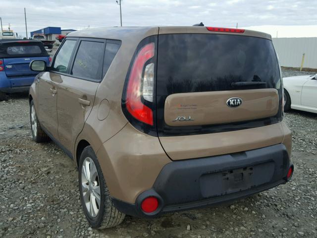 KNDJP3A5XF7163539 - 2015 KIA SOUL + BROWN photo 3