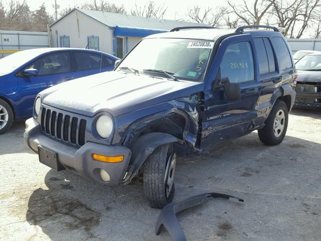 1J4GK48K13W544489 - 2003 JEEP LIBERTY SP BLUE photo 2