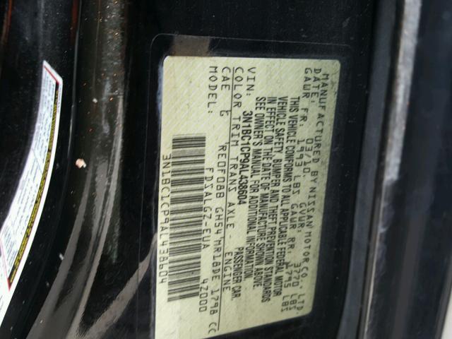 3N1BC1CP9AL438604 - 2010 NISSAN VERSA S BROWN photo 10