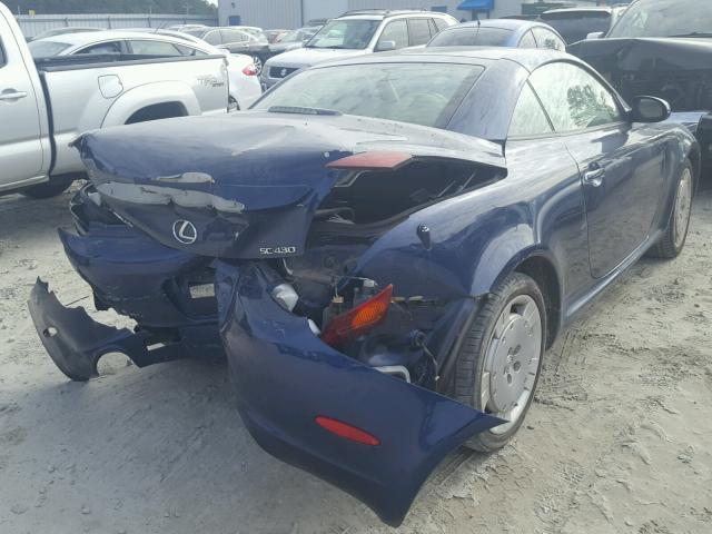 JTHFN48Y620018386 - 2002 LEXUS SC 430 BLUE photo 4