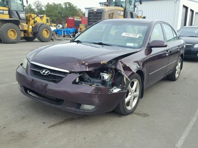 5NPEU46F86H033532 - 2006 HYUNDAI SONATA GLS BURGUNDY photo 2