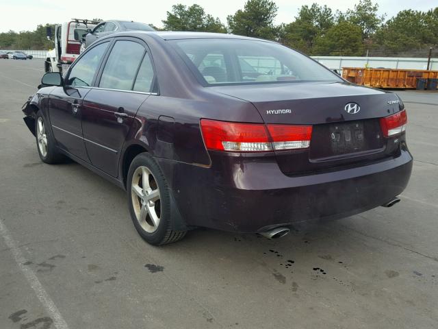 5NPEU46F86H033532 - 2006 HYUNDAI SONATA GLS BURGUNDY photo 3