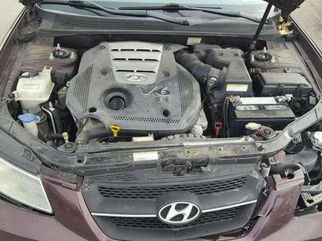 5NPEU46F86H033532 - 2006 HYUNDAI SONATA GLS BURGUNDY photo 7