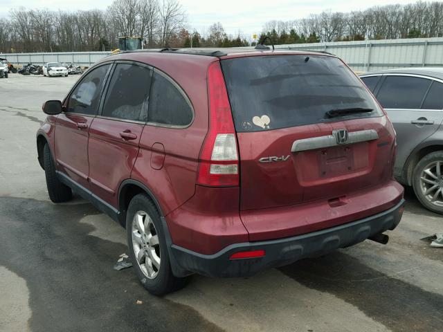 JHLRE48758C038354 - 2008 HONDA CR-V EXL MAROON photo 3