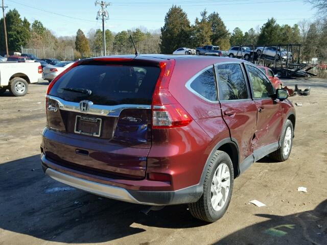 2HKRM3H5XGH545679 - 2016 HONDA CR-V EX BURGUNDY photo 4