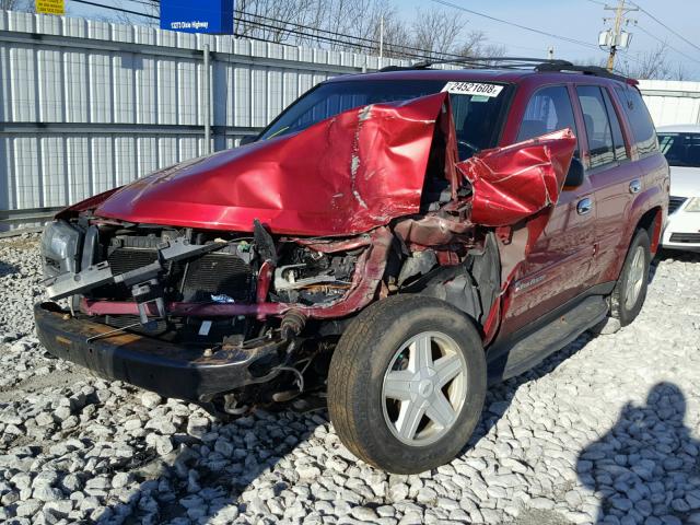 1GNDT13S332368751 - 2003 CHEVROLET TRAILBLAZE MAROON photo 2