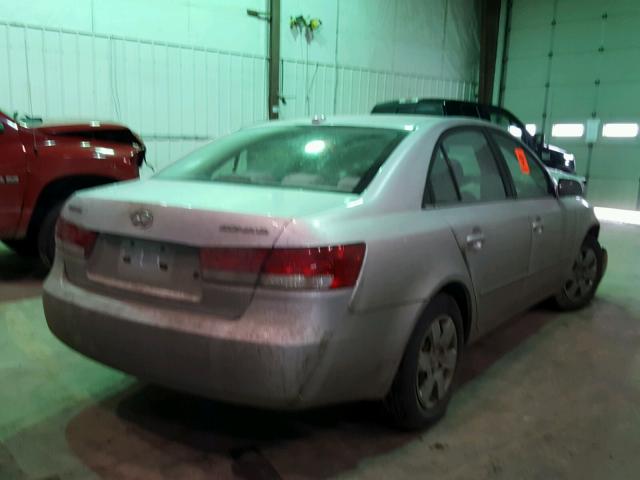 5NPET46C78H300400 - 2008 HYUNDAI SONATA GLS SILVER photo 4