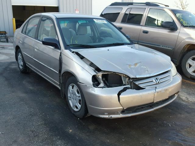 1HGES16602L032581 - 2002 HONDA CIVIC LX GOLD photo 1