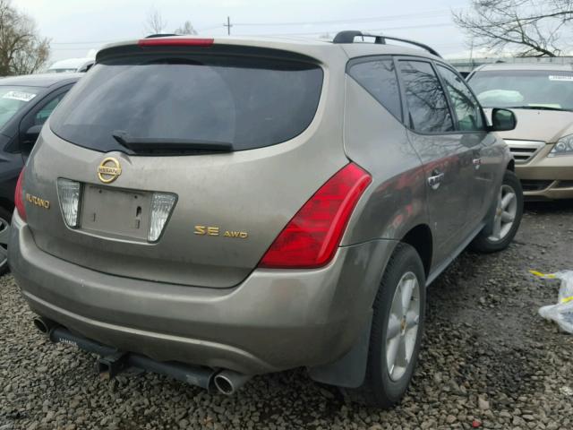 JN8AZ08W23W218949 - 2003 NISSAN MURANO SL BROWN photo 4