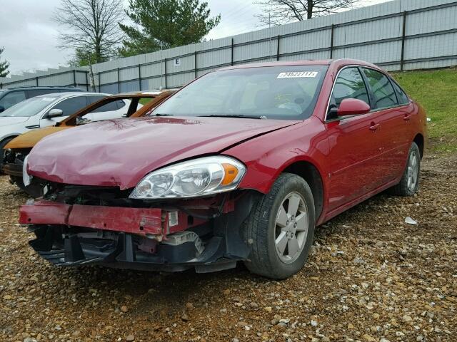 2G1WT58N579250826 - 2007 CHEVROLET IMPALA LT RED photo 2